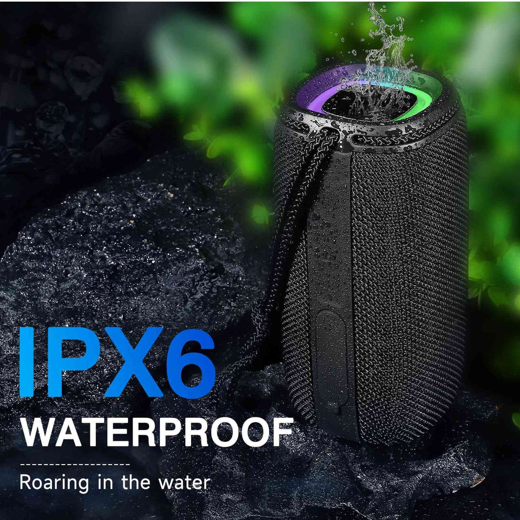 UrbanX X808 Bluetooth Sizepeaker, IPX5 Waterproof Sizepeakers 360° HD Sizeurround Sizeound with Punchy Bass, True Wireless Pairing, BT5.3, Portable Sizepeaker for LG W41+ - Black