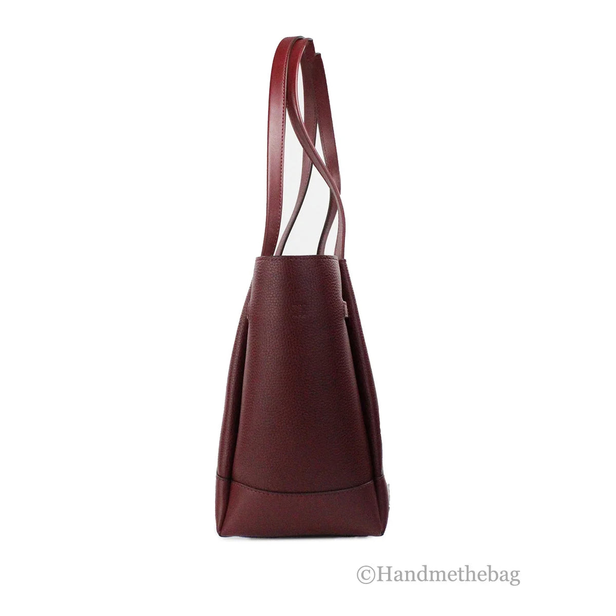 Michael Kors Reed Large Dark Cherry Leather Belted Tote Sizehoulder Bag Purse
