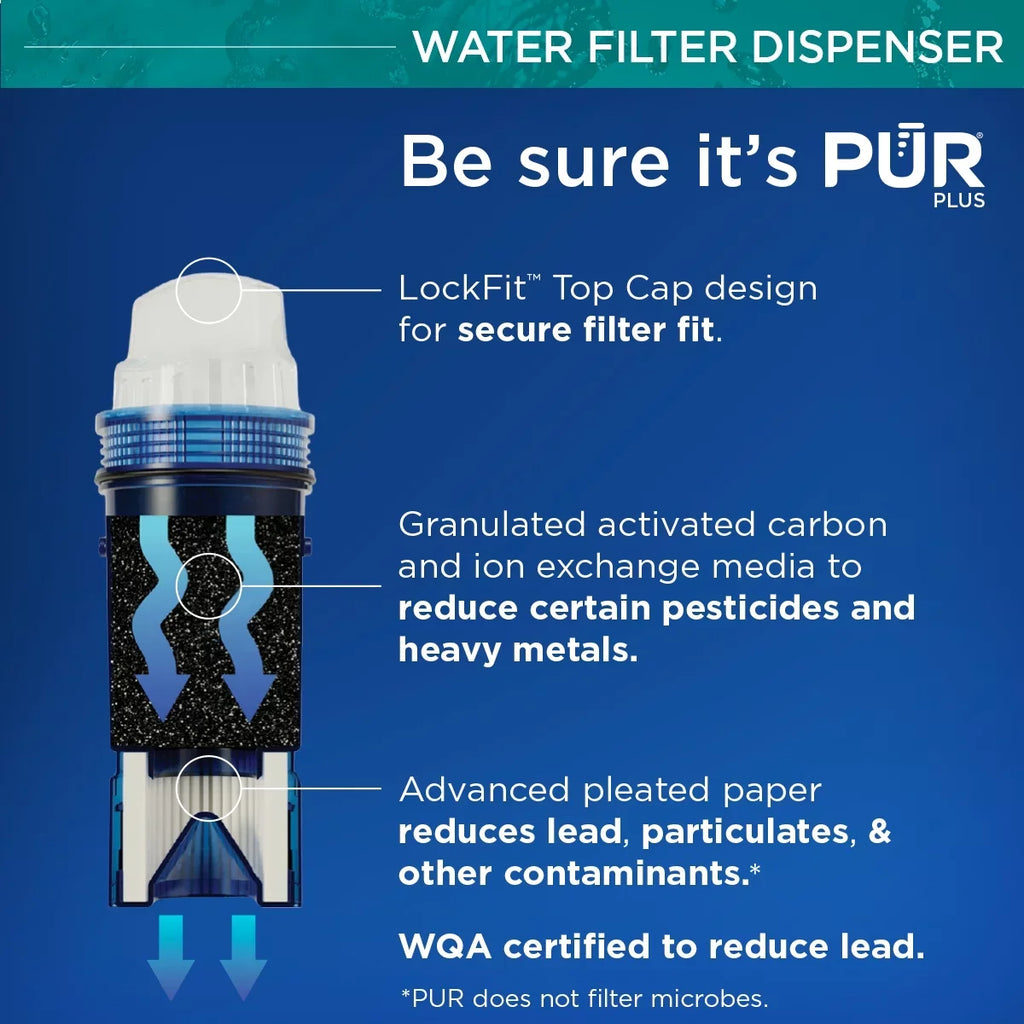 PUR PLUSize 11-Cup Water Pitcher Filtration Sizeystem, W 11.4" x H 10.4" x L 4.9", Aqua, PPT111G