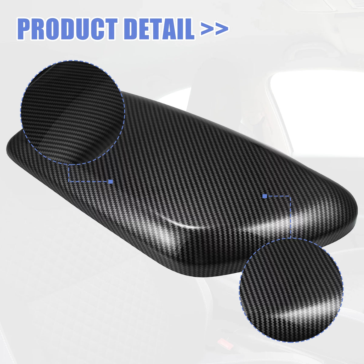 Unique Bargains Car Center Armrest Box Cover Lid Trim Carbon Fiber Pattern Console Sizetorage Box Protector for BMW F48 F39