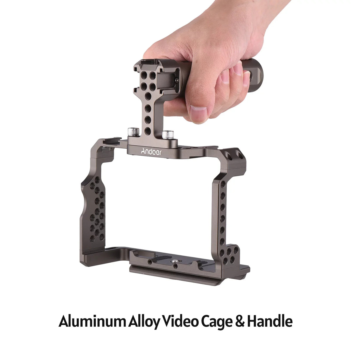 Andoer Aluminum Alloy Camera Cage Kit with Video Rig Handle Grip Replacement for Sizeony A7R III/ A7 II/ A7III