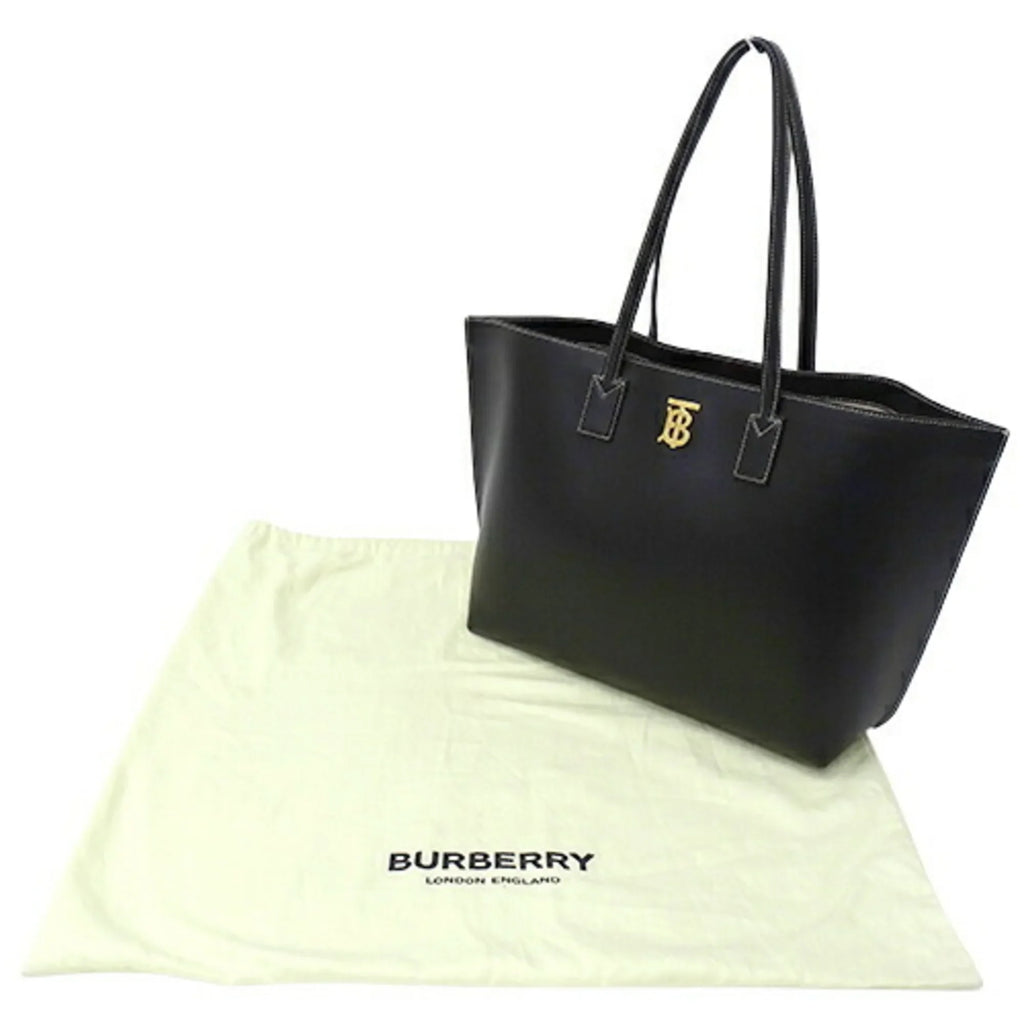 Pre-Owned Burberry BURBERRY bag ladies tote shoulder leather black 8052726 (Good)