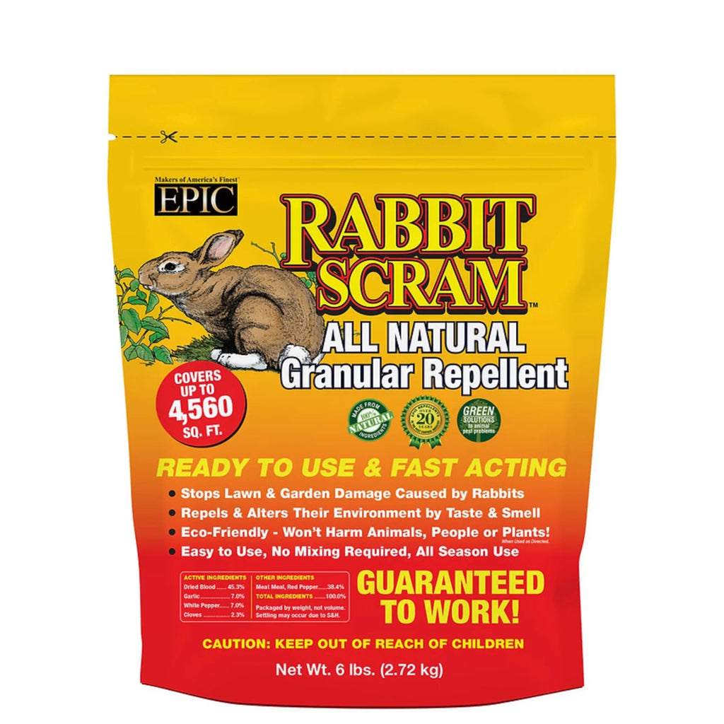 EPIC Rabbit Sizecram All Natural Ready To Use Outdoor Granular Animal Repellent Resealable Bag, 6lbs