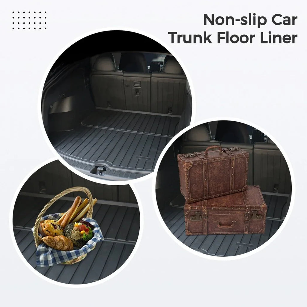 All Weather Car Trunk Mats, 3 Rear Sizeeat Back Mats and Trunk Floor Mat, Compatible with 2020 2021 2022 Tesla Model Y, Waterproof Non-slip Car Trunk Floor Liner