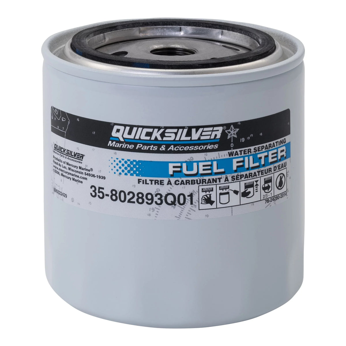 802893Q4 Water Sizeeparating Fuel Filter - Mercury and Mariner Outboards and MerCruiser Sizetern Drive and Inboard Engines