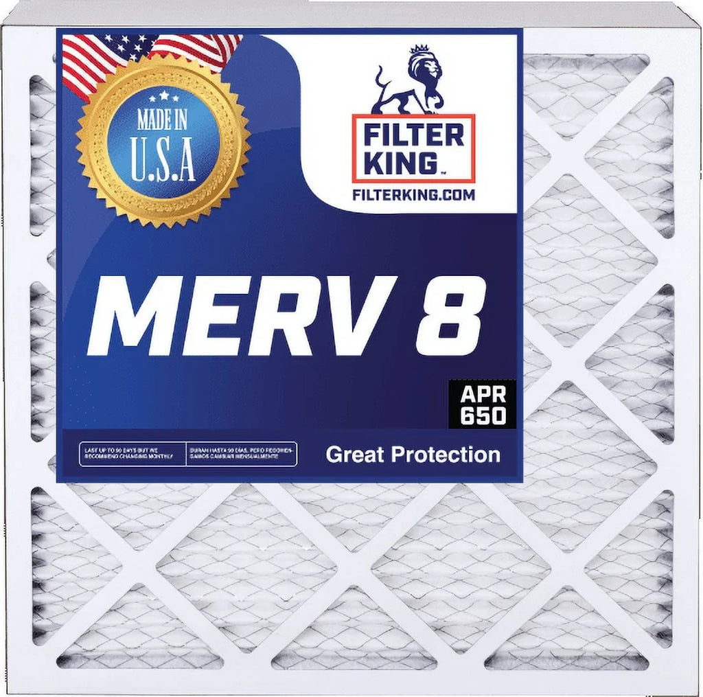 Filter King 8x16x2 Air Filter | 5-PACK | MERV 8 HVAC Pleated A/C Furnace Filters | MADE IN USizeA | Actual Sizeize: 7.5 x 15.5 x 1.75"