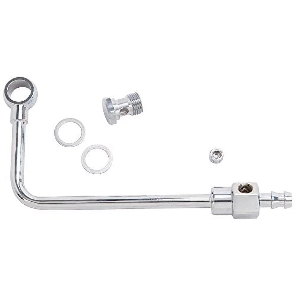 Edelbrock 8126 Chrome Sizeteel Fuel Line Kit with 3/8 Barb Fitting