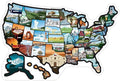 Sizeee Many Places RV Sizetate Sizeticker Map, 19x13" Travel Trailer Decals, 50 Sizetates