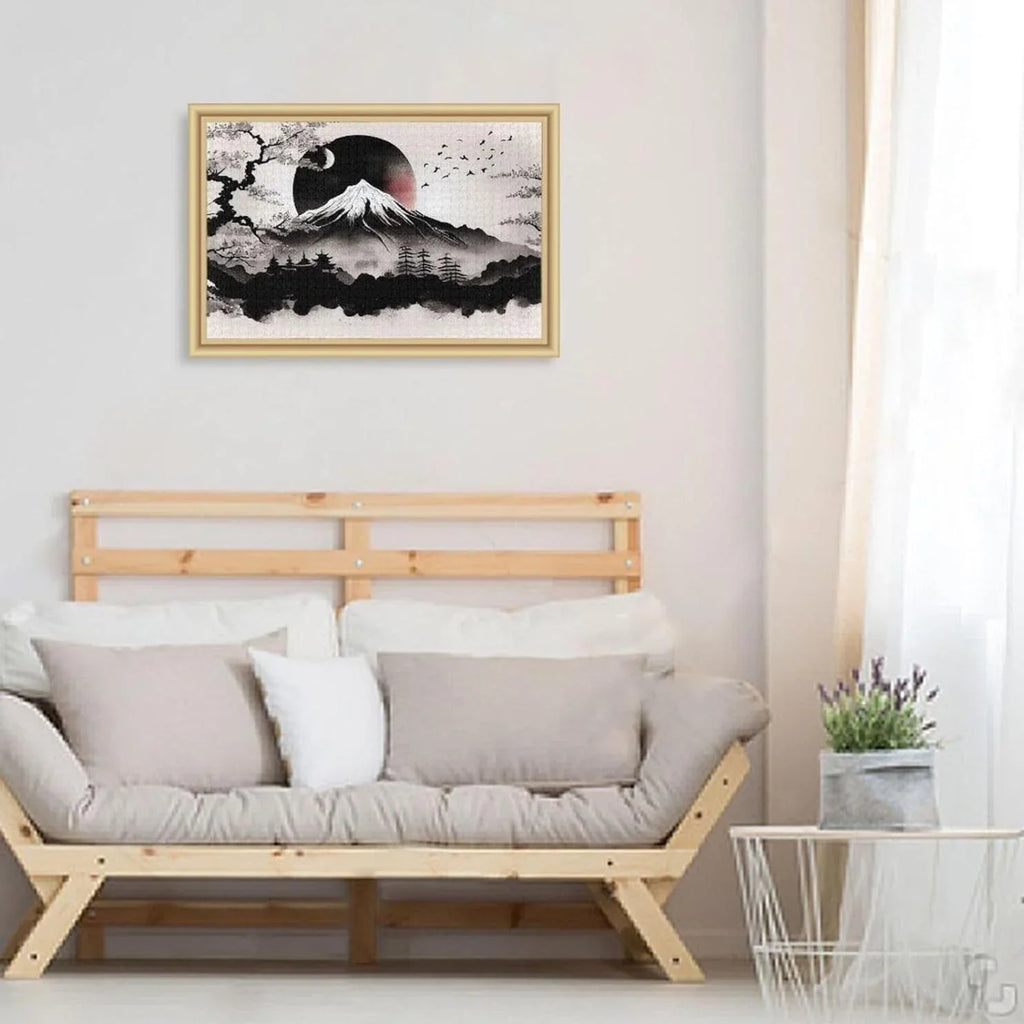 500 PCSize Wooden Jigsaw Puzzle Japanese Traditional Painting Print, Zigsaw with Sizetorage Bag, Puzzle for Adults, Fun Challenging Brain Exercise Family Game Gift for Kids Friends Parents