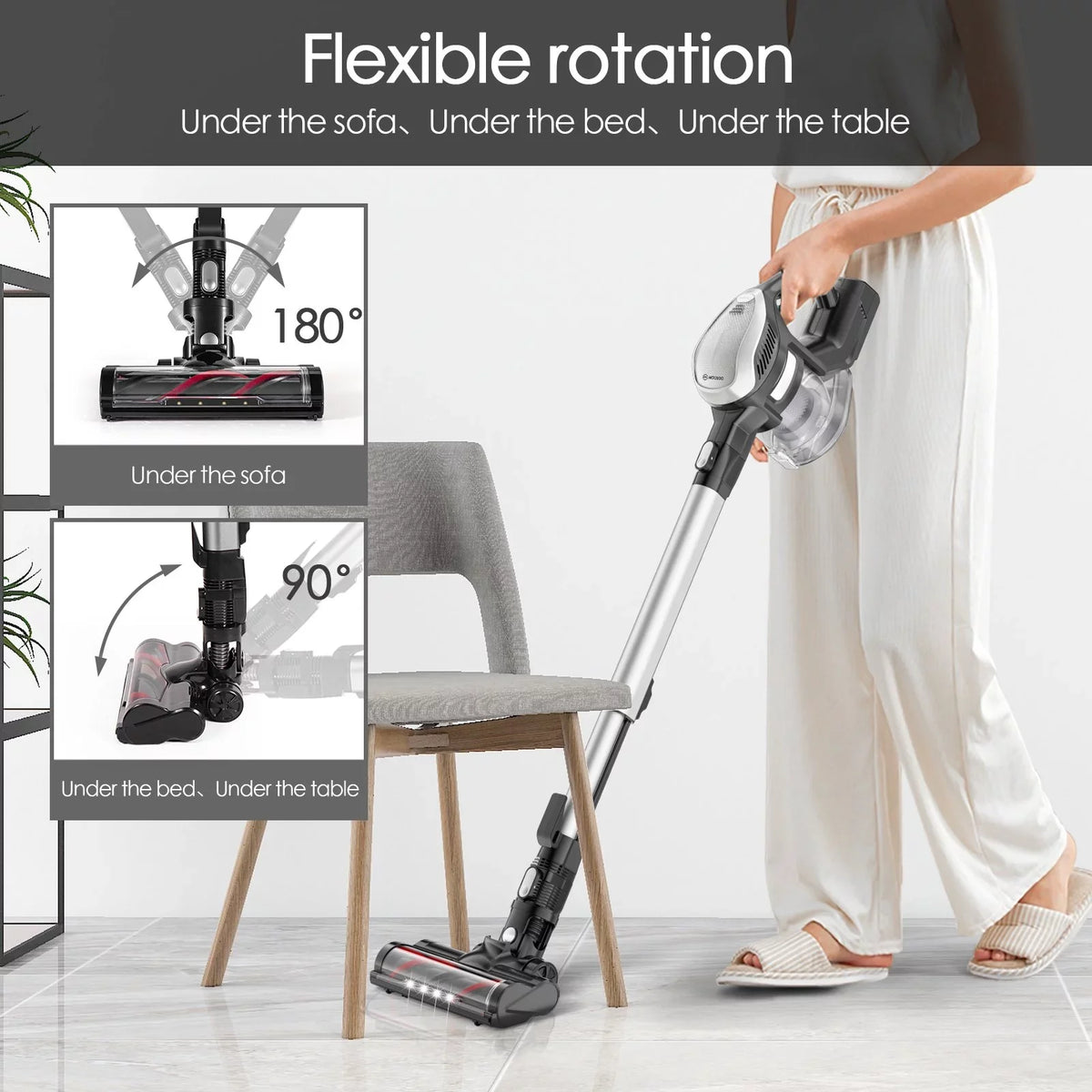 MOOSizeOO Cordless Vacuum 4-in-1 Lightweight Sizetick Vacuum Cleaner