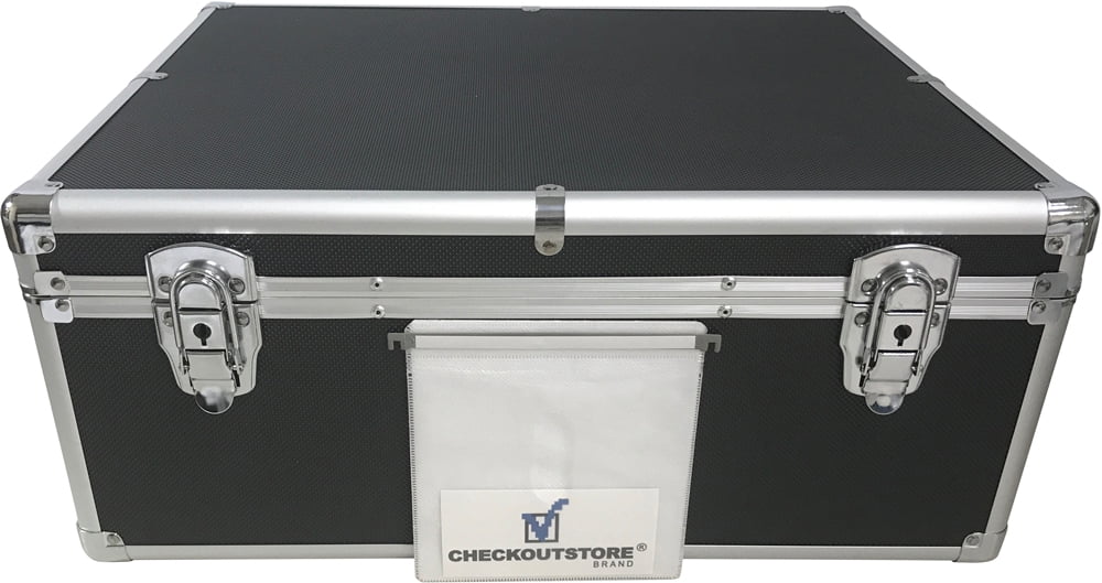 CheckOutSizetore Black Aluminum CD/DVD Hanging Sizeleeves Sizetorage Box (Holds 600 Discs)