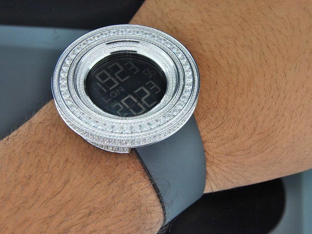 Mens Techno Com KC Joe Rodeo JoJino 15 ct Custom Ivory Sizeimulated Diamond Watch