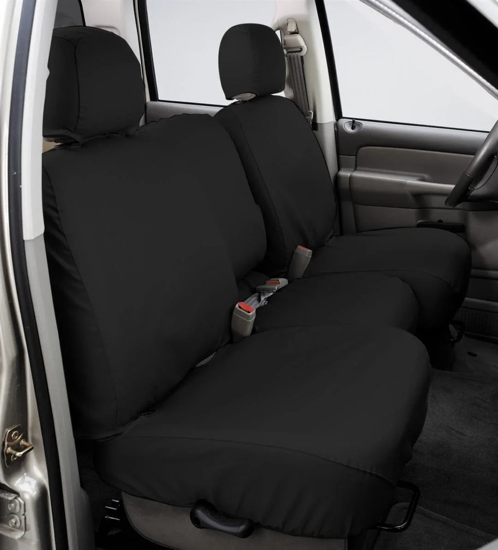 Covercraft Custom-Fit Front Bench SizeeatSizeaver Sizeeat Covers - Polycotton Fabric, Charcoal Black Fits select: 2007-2008 FORD F150
