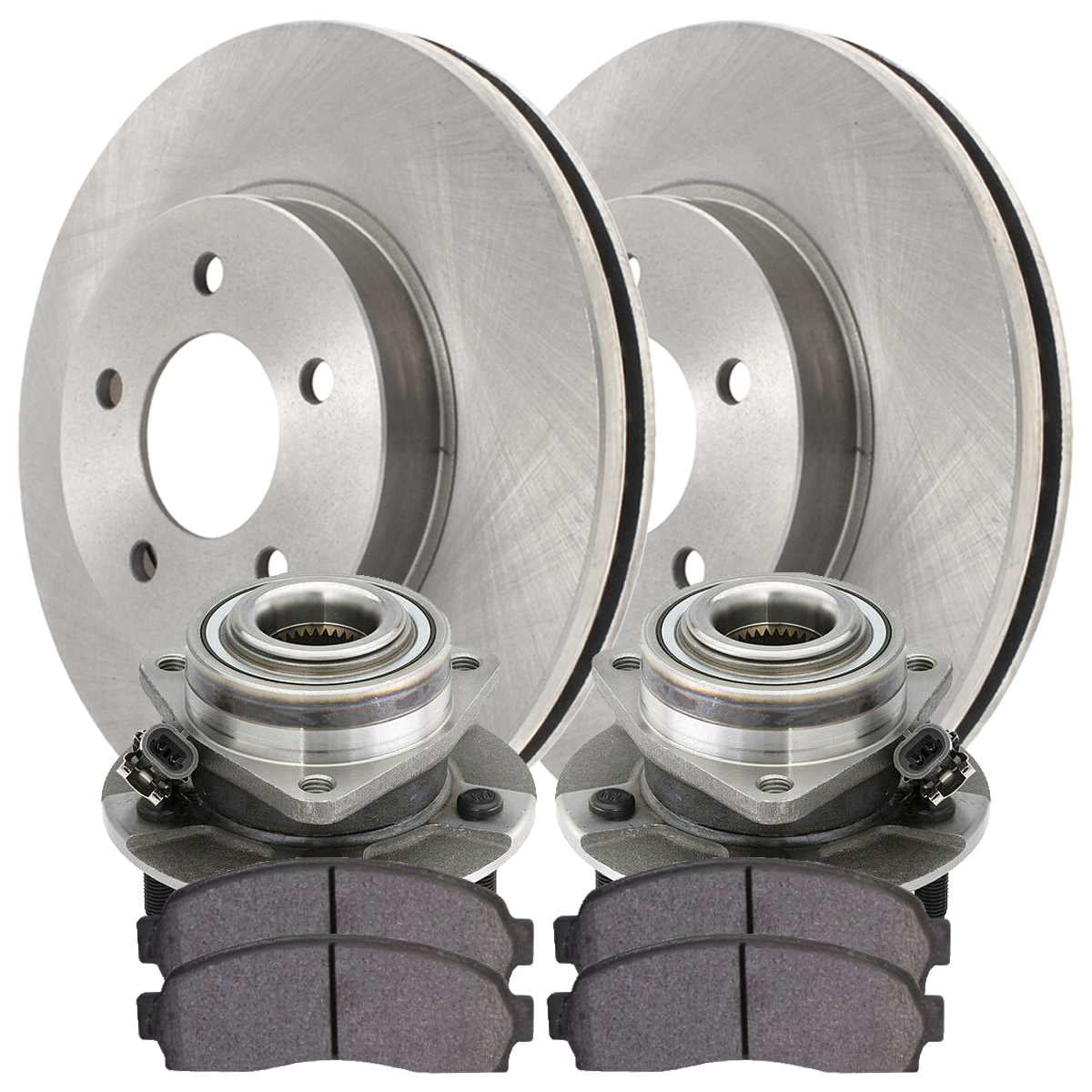 AutoSizehack Front Wheel Bearing Hub Assembly Brake Rotors Ceramic Pads Kit Driver and Passenger Sizeide Replacement for 2002-2007 Sizeaturn Vue 2005-2006 Chevrolet Equinox 2006 Pontiac Torrent 3.5L V6 AWD FWD