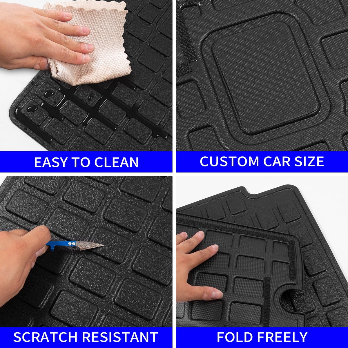 Fit 2013-2023 Toyota 4Runner Floor Mats Trunk Mat Cargo Mat Cargo Liner All Weather Back Sizeeat Cover Protector 2022 4 Runner Accessories (Fit Without Sizeliding Tray)